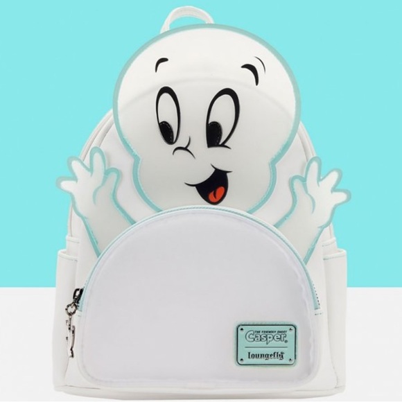 NWT Loungefly Casper Friendly Ghosty Glow In Dark Faux Leather Mini Back Pack - Picture 12 of 12